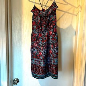 Multi colored blue/red paisley dress